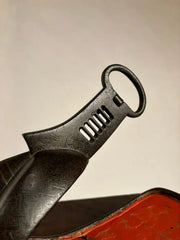 18th Century Japanese Silver Inlaid Iron Shogun Stirrup Abumi