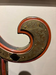 19th Century Japanese Red & Black Lacquer Table Mirror with Gilt Brass Mounts