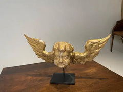18th Century Italian Gilt Wood Winged Angel Putto