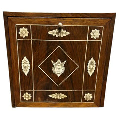 17th Century Dutch Baroque Rosewood Chest with Etched Bone Inlay
