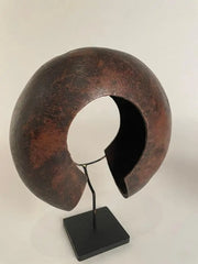 Pair of Mounted Copper Ankle Bracelets, Currency Pieces, Mbole People, Congo