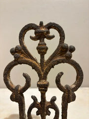 Two 17th Century French Iron Choir Screen Fragments, Mounted on Custom Bases