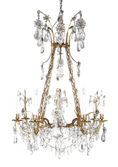 Extremely Fine Pair of Bagues Rock Crystal Chandeliers