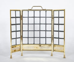 Edwardian Brass Fire Screen