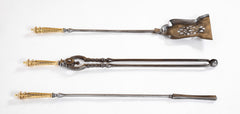 Set of Three Early 19th Century English Steel & Bronze Fire Tools