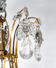 Extremely Fine Pair of Bagues Rock Crystal Chandeliers