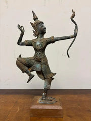 Mid 20th Century Thai Bronze of Rama as an Archer