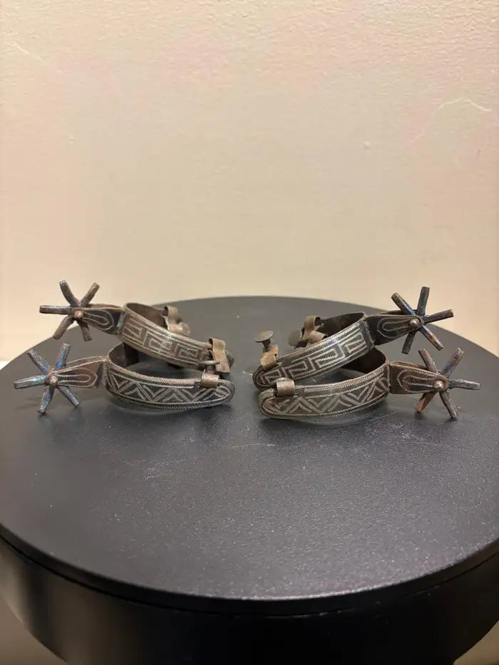 Spanish Colonial Etched Steel Spurs, Circa 1800