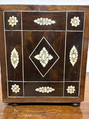 17th Century Dutch Baroque Rosewood Chest with Etched Bone Inlay