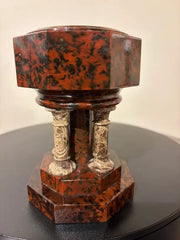 19th Century Italian Hardstone Urn Miniature Font Signed and Dated 1834