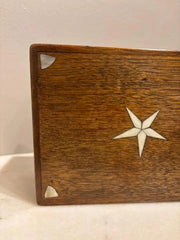 19th Century Walnut Box With Bone and Mother-of-Pearl Inlay