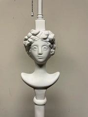Pair Painted Plaster Table Lamps After Alberto Giacometti, "Tete de Femme"