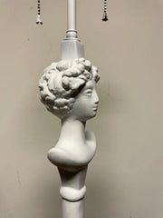 Pair Painted Plaster Table Lamps After Alberto Giacometti, "Tete de Femme"