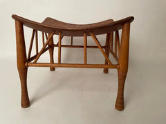19th Century Bentwood Thebes Stool with Larkin Company Label