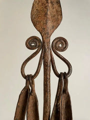 African Iron Spear-Form Currency Mounted on a Custom Steel Base
