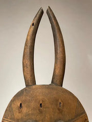 African Goli Style Tribal Mask Mounted on a Custom Steel Base