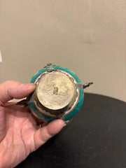 Chinese Qing Glazed Ceramic with Metal Mounts, Monkey, Frogs, Phoenix, Dragons