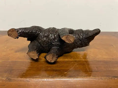 19th Century Swiss Black Forest Carved and Stained Walnut Bear