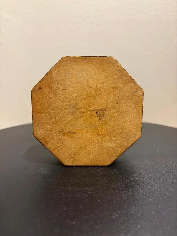 Italian Renaissance Style Octagonal Burl Wood Box With Fruit Wood Inlay