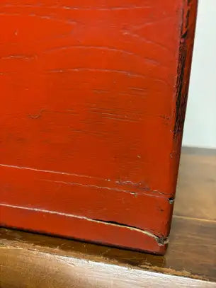Southeast Asian Small Red Painted Apothecary Chest