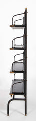 A Jacques Adnet Stitched Black Leather Covered Small Bookcase