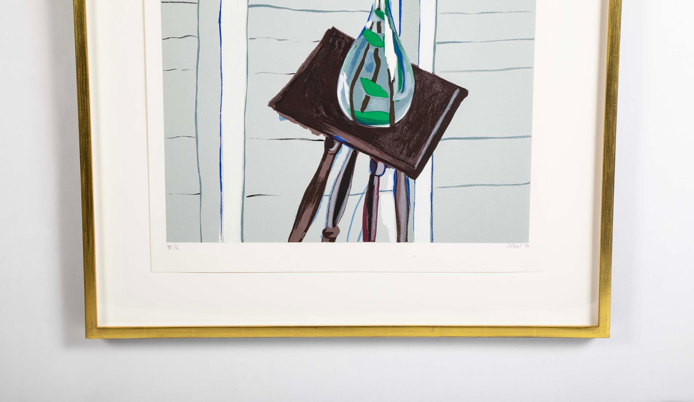 Alice Neel  (1900-1984) Still Life "Vase of Flowers"