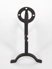 Pair of Glasgow School Iron Twisted Column Andirons