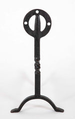 Pair of Glasgow School Iron Twisted Column Andirons