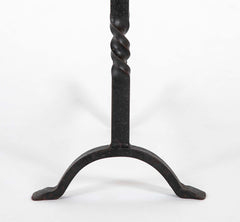 Pair of Glasgow School Iron Twisted Column Andirons