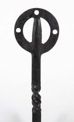 Pair of Glasgow School Iron Twisted Column Andirons