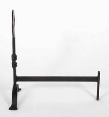 Pair of Glasgow School Iron Twisted Column Andirons