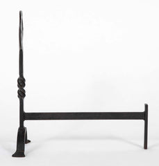 Pair of Glasgow School Iron Twisted Column Andirons
