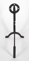Pair of Glasgow School Iron Twisted Column Andirons