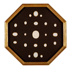 Set of 10 Octagonally Framed Italian Grand Tour Plaster Intaglios