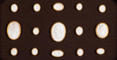 Octagonally Framed Italian Grand Tour Plaster Intaglios