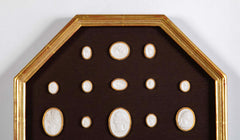 Octagonally Framed Italian Grand Tour Plaster Intaglios