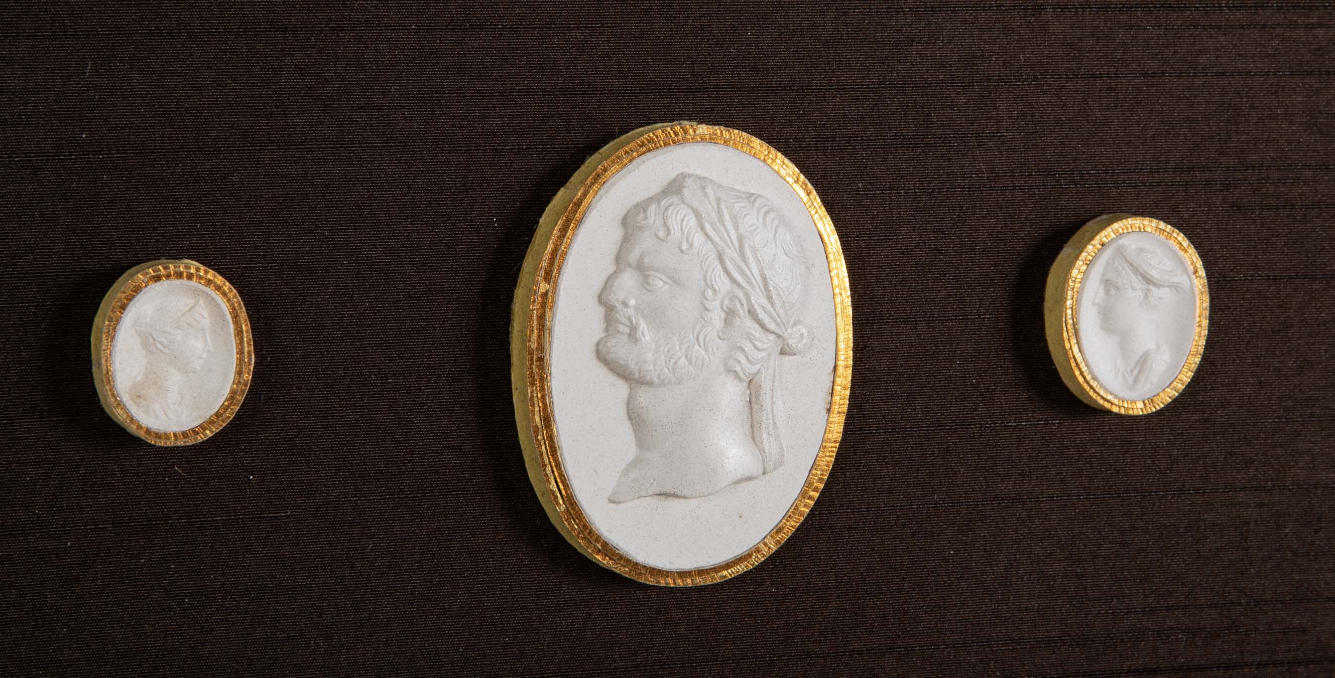 Octagonally Framed Italian Grand Tour Plaster Intaglios