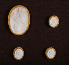 Octagonally Framed Italian Grand Tour Plaster Intaglios