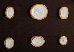 Octagonally Framed Italian Grand Tour Plaster Intaglios