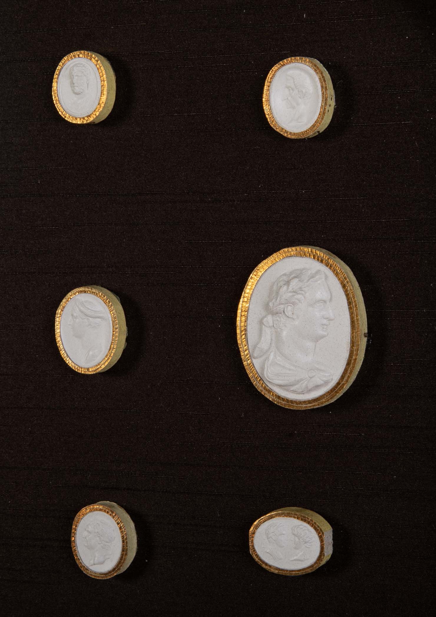 Octagonally Framed Italian Grand Tour Plaster Intaglios