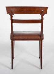 Regency Armchair with Brown Leather Seats and Curved Arm Supports