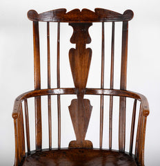 English Highback Windsor Armchair in Elm, Oak, and Yew
