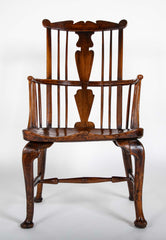English Highback Windsor Armchair in Elm, Oak, and Yew