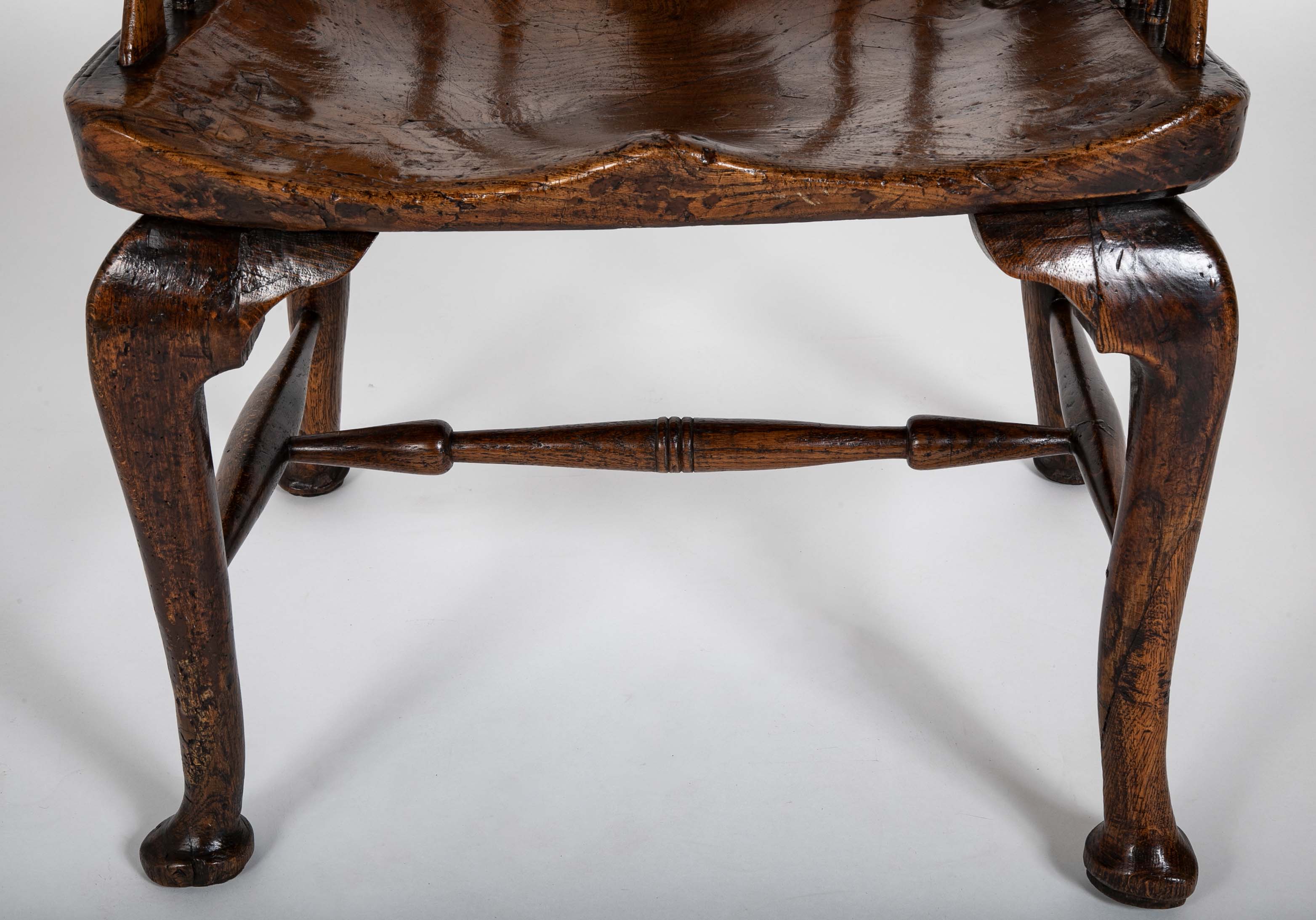 English Highback Windsor Armchair in Elm, Oak, and Yew