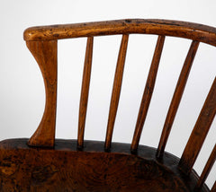 English Highback Windsor Armchair in Elm, Oak, and Yew