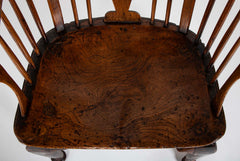 English Highback Windsor Armchair in Elm, Oak, and Yew