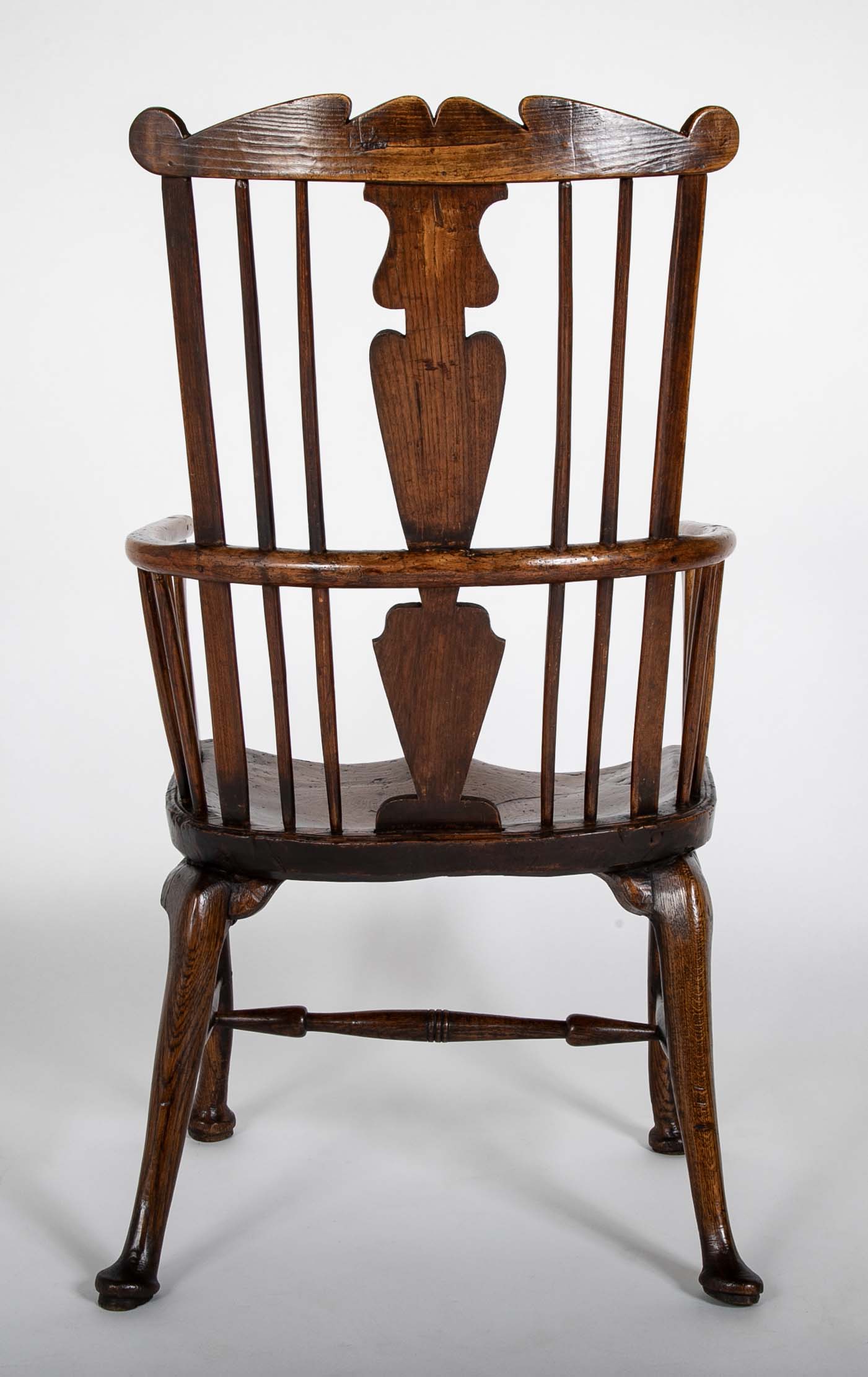 English Highback Windsor Armchair in Elm, Oak, and Yew