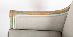 French Green Painted Louis XVI Style Armchair