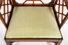 Pair Of Chinese Chippendale Mahogany Arm Chairs