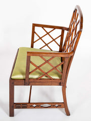 Pair Of Chinese Chippendale Mahogany Arm Chairs